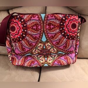 Vera Bradley Pink and Red Paisley Laptop Bag
